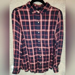 Banana Republic Women's Plaid Button Down M Classic Fit